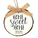 Home Sweet Home 2019 Wood Slice Christmas Ornament (Gift Box Included) White w/Burlap
