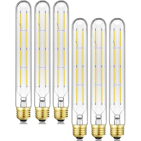 LVYE T10 Tubular Led Bulbs,Dimmable E26 Edison Light Bulbs 8W,75 Watt Equivalent,5000K Cool White Edison Lights Bulbs,8.9 Inches Long Tube Light Bulb,6Pack. Cover