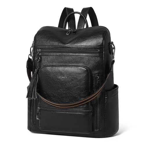 Image of Shrrie Vegan Leather Laptop Backpack for Women 15.6 inch Work Backpack Fashion Travel Backpack Purse for Business College