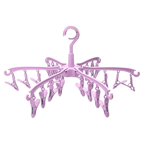 DAWRIS Étendoir Chaussette Séchoir Tourniquet Chaussettes 360° Rotatif Étendoir Chaussettes Plastique Séchoir avec 24 Pinces pour Chaussettes sous-vêtements Vêtements de Bébé