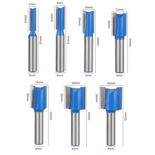 Fraise à rainurer bois tige 8mm ensemble de 7 outils - 5