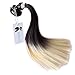 3T-SISTER Casque de cristal tresses 14inch Ombre Noir à Blonde casque queue de cheval décoration pour moto vélo casque de ski accessoires ventouse réutilisable