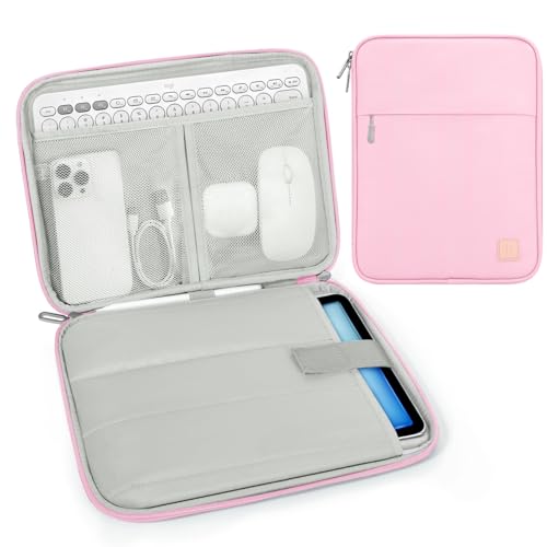 Dadanism 9-11" Housse Pochette Tablette pour iPad (A16) 11", iPad Air/Pro 11", i-Pad 10é Gén 10,9" Air 5/4, i-Pad 9/8/7é Gén 10,2", Galaxy Tab A9+ Plus 11"/S9 FE, Tab M11 11", Bouquet Rose