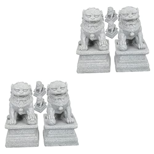 Figurines de lion chinois pour créer un micro paysage zen chez soi