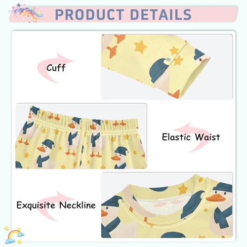 Pajama Sets Long Sleeve Duck Pattern with Stars Soft Comfy Sleepwear 2 Piece PJS 3-8T4