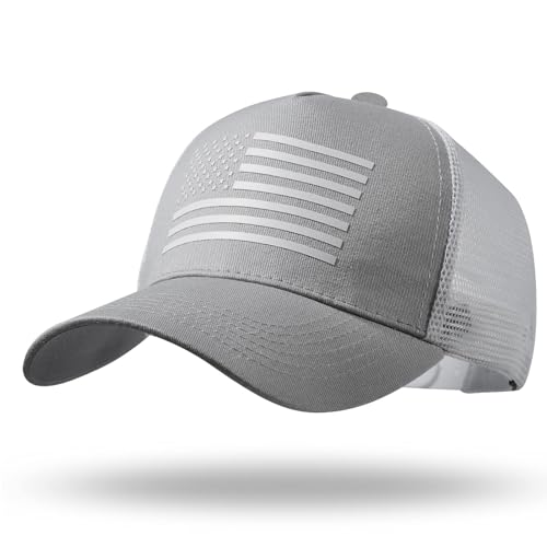 Image of Oversize XXL American Flag Trucker Hat Sport Snapback Hat, Large Size Breathable Mesh Baseball Cap for Men Big Head