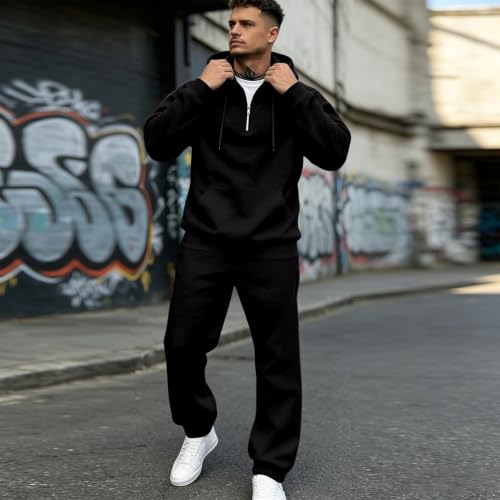 Mens Sweatsuits 2 Piece Outfit Oversized Ligh Weight Sport Jogging Sets - image 3