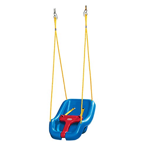 Image of Little Tikes Snug 'n Secure Blue Swing with Adjustable Straps, 2-in-1 for Baby and Toddlers Ages 9 Months - 4 Years