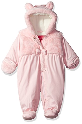 LONDON FOG Girls Sweet Little Critter Pram, Baby Bear Pink, 6-9 Months