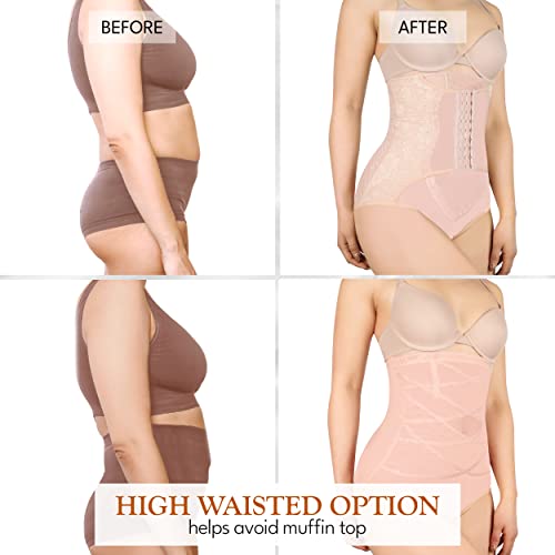 Ablesa Shapewear For Women Tummy Control 2 Pack - Stomach Shapewear With Girdles For Women Extra Firm Tummy Control Beige #TOP3