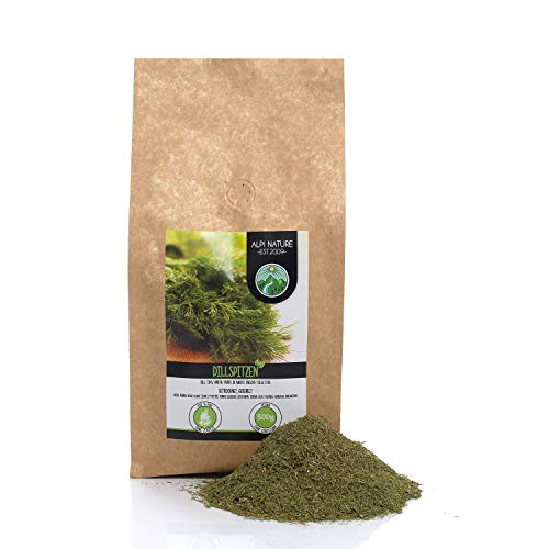Puntas de eneldo frotadas (500g), puntas de eneldo suavemente secadas, eneldo 100% puro y natural para la preparación de mezclas de especias