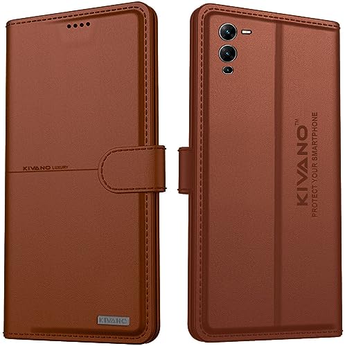 Image of KIVANO Compatible with Vivo V25 Pro Flip Cover | Leather Finish | Inside Pockets & Inbuilt Stand | Shockproof Wallet Style Magnetic Closure Back Cover Case
