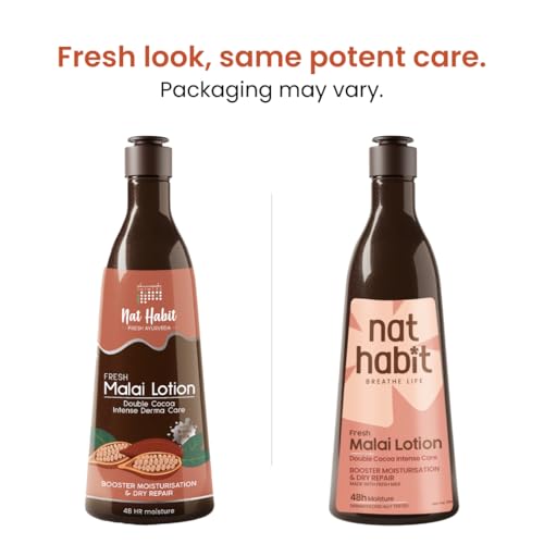 Image of Nat Habit Double Cocoa Body Lotion,Body Cream, Cold Cream | Extreme Dry Skin, 48 HR Moisture, Cocoa Butter, 250 ml (Pack of 1)