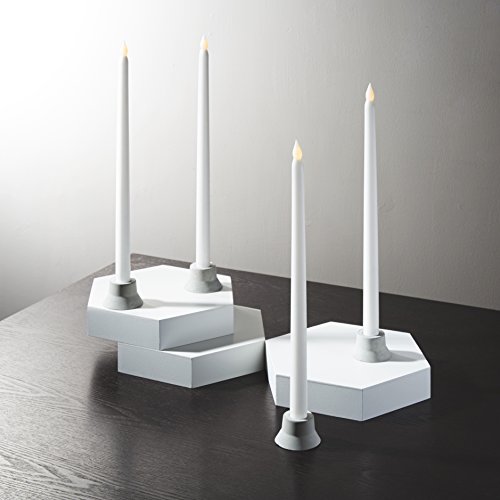 Lamplust Flameless Taper Candles With Remote - 15 Inch, 4 Pack, White Real Wax, Smooth Finish, Warm White Flickering Led Light, Winter & Valentines Day Decor, Timer & Batteries Included #TOP2