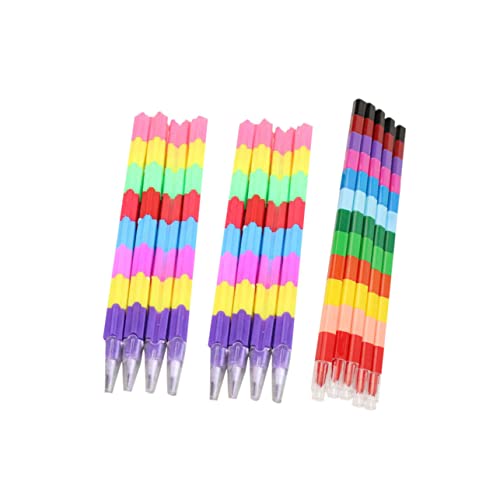JOINPAYA Fun Pencil Set for Boys and Girls 10 Pcs 12 Colors Block Crayons 25 Pcs 8 Colors Block Pencils for School Home
