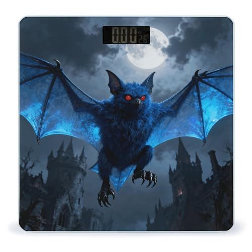 Báscula de baño digital con diseño Halloween azul miniatura 1