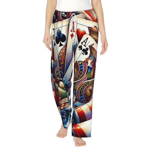 Pantalon de pyjama en polaire contre le froid avec motif poker original