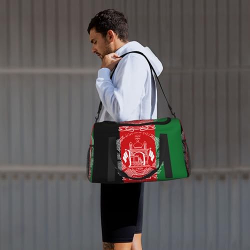 Sac de nuit imprimé drapeau Afghanistan pour le week-end et le sport