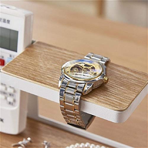Decoración de la habitación Soporte del mando a distancia Soporte de madera de hierro vidrios de reloj Caja de almacenamiento de escritorio de oficina organizador de la joyería de almacenamiento en ra