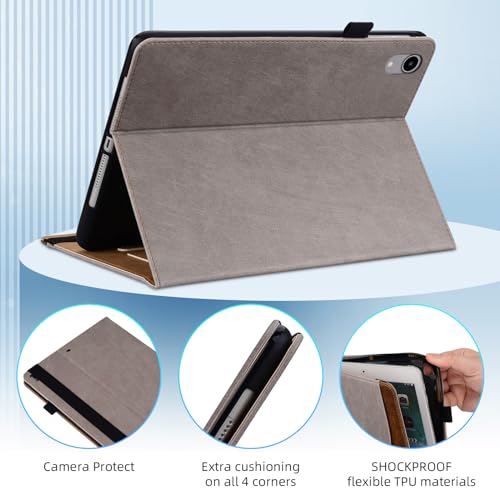 iPad mini7 ケース(A17 Pro、2024) iPad mini6 ケース アイパッドミニ6ケース スタンディング機能 オートスリープ機 ipad mini6/7 カバー Pencilホルダー付き ビジネススタイル 柔らかいTPU ipad mini 7 ケース 軽量 カードスロットと現金収納機能 防塵 TOO&SOO ipad mini 第6世代/ 第7世代 ケース - カーキ