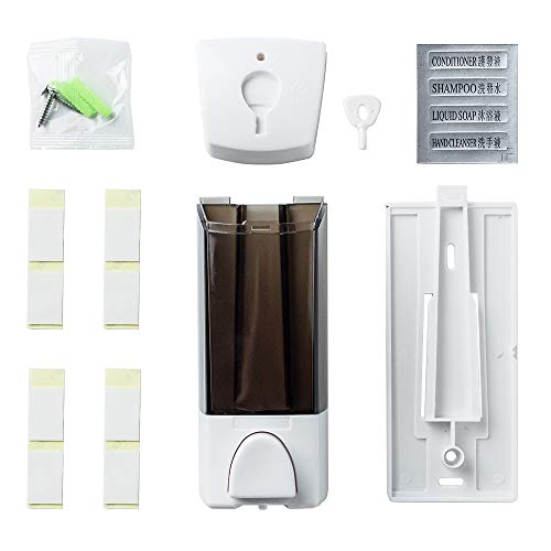 Adhesive Soap Dispenser 300Ml, Drill Free With Adhesive Or Wall Mount With Screws Hand Dispenser Shampoo Shower Gel Lotion Container Dispenser For Kitchen Bathrooms Gray #TOP4