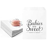 Teenyyou 100 Pcs Baby Shower Cookie Bags 5 x 7 Inch Candy Buffet Party Favor Paper Bags Babies Are Sweet Take a Treat Cookie Supplies for Guest Decorating Pastry Baby Shower