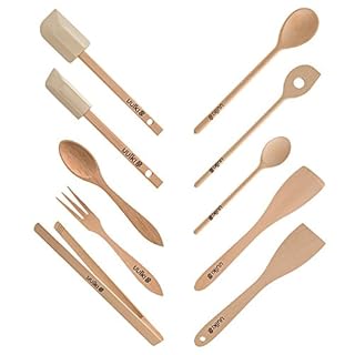 Riveira 's - Juego De Utensilios De Cocina De Madera De 9