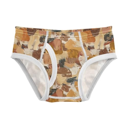 visesunny Boys Cotton Underwear Brown Texture Painting Printed Toddler Soft Training Briefs Size 2T-8Y for Kids