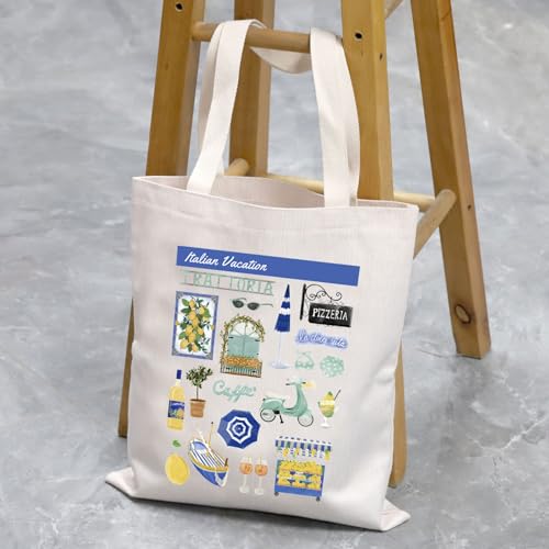 VAMSII Italian Vacation Gift Italy Coast Social Club Tote Bag Italian Summer Vacation Beach Bag Travel Trip Gift3