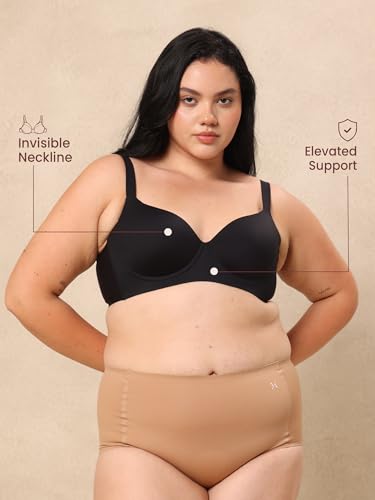 Image of Krvvy T-Shirt Bra for Women | Medium Coverage | Padded & Molded Cups for Flawless Silhouette | Seamless & Comfortable Fit | for Cup Sizes A, B, C