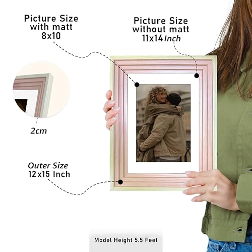 Image of Art Street Luxury Photo Frame for living room, Modern Step Design Photo Frames for Photograph, Art Work, Kids Room Set of 6 (11x14 Inch, Pink)