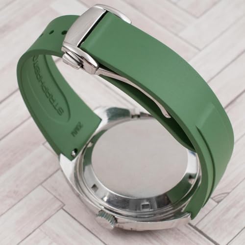 Image of StrapHabit Quick Release Deployant Rubber Watch Strap For Large and Small Wrists - Women and Men - Band FKM Deployment 19mm, 20mm, 21mm, 22mm