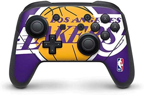 Skinit Decal Gaming Skin Compatible with Nintendo Switch Pro Controller - Officially Licensed NBA Los Angeles Lakers Large Logo Design