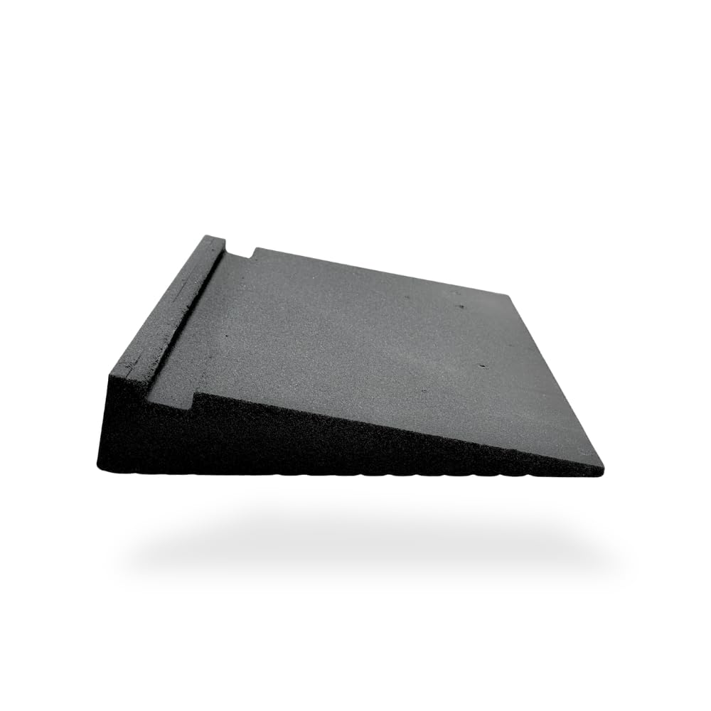 bepco Premium Schwellenrampe - Auffahrrampe, Rollstuhlrampe aus recycltem Gummi, mit eingelagerten Unterlegscheiben (ohne Befestigung, 50 x 35 x 7,5 cm)