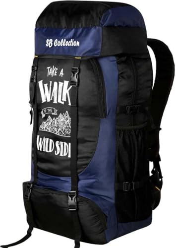 Image of SB Collection 60 L Hiking Rucksack, Water Repellent 600D Oxford Canvas, Unisex Trekking and Camping Travel Bag