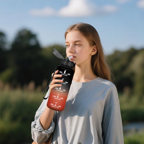 HoneyHolly Trinkflasche 1500ML, Auslaufsicher, Trinkflasche Kohlensäure Geeignet, Wasserflasche BPA-Frei, Sportflasche mit Strohhalm… – Ansicht 6