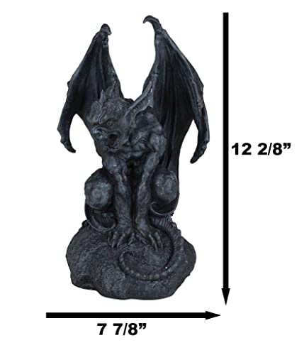 Estatua grande de gárgola guardian encorvada con alas 12.5 pulgadas miniatura 2