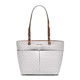 Michael Kors Bedford Medium Top Zip Pocket Tote Vanilla/Acorn One Size