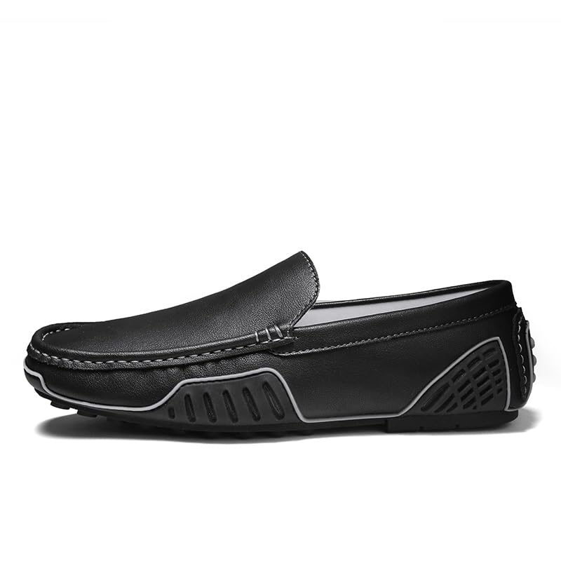 Mens Loafers Shoe Round Toe Faux Leather Driving Style Loafer Anti-Slip Flat Heel Flexible Casual Slip-on2