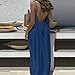 Backless Dresses for Women Cami Lounge House Linen Maxi Spaghetti Strap Open Low Back Summer Beach Vacation Sundresses Solid Color Garden Party Maternity Travel Dresses Loungewear Summer Fashion Women