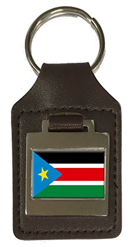 Porte-clés en cuir gravé drapeau du Sud idée cadeau souvenir pour homme et femme