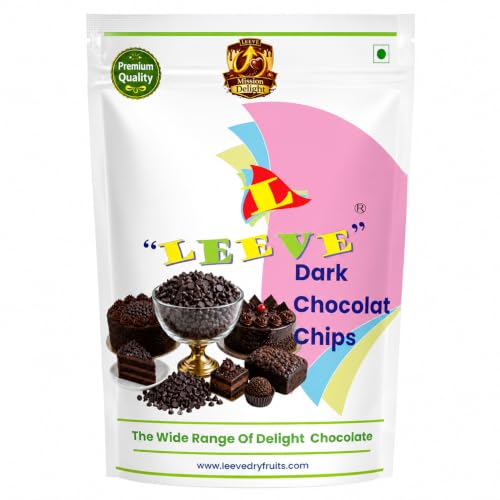 Image of Leeve Dark Chocolate Chips 200g | Chocolate Baking Chips for Cookies, Cakes, Brownies, Muffins, Cupcakes & Dessert Decoration | Rich Chocolate Topping