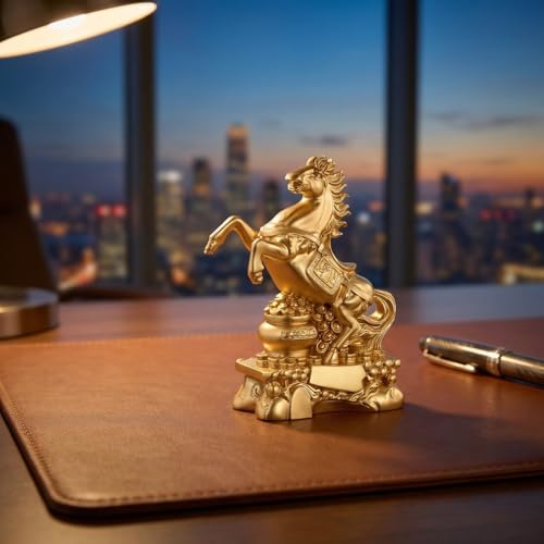 Estatua de Caballo Feng Shui Dorado 2026 miniatura 3