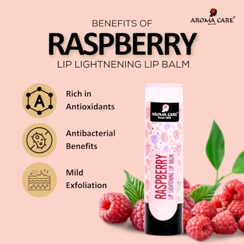 Image of Aroma Care Raspberry Lip Balm | Moisturizing Lip Care for Soft Smooth Lips | Raspberry Flavored Lip Balm for Daily Use | 4.7 g
