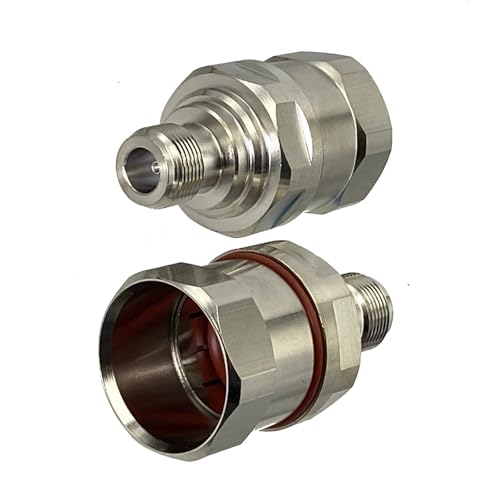 Conector N hembra recto de latón para cable coaxial RF 7/8 con abrazadera estable 2