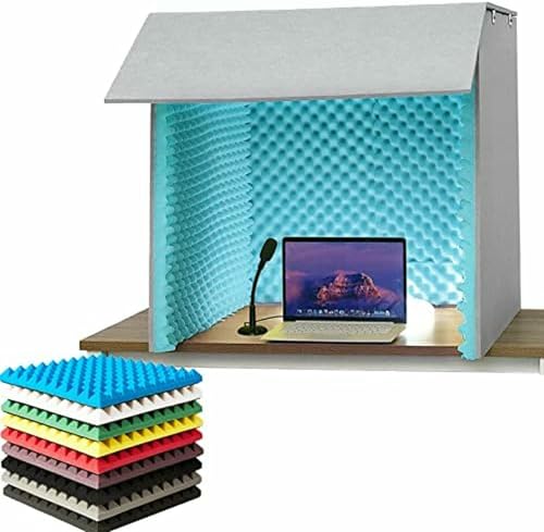 Cabina vocale portatile insonorizzata, scudo isolante per una registrazione audio chiara, ideale per podcaster e musicisti