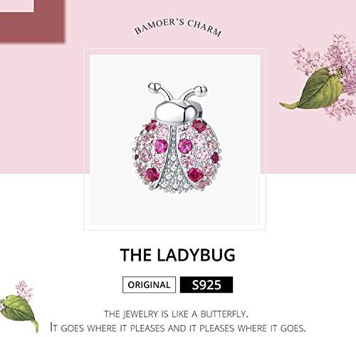 925 Sterling Silver Reflexions Bracelet for Women Mesh Bracelet Clip Beads Safe Chain.Birthday Christmas Charms for Friends Mothers Wife (Ladybug Charms) - Image 2