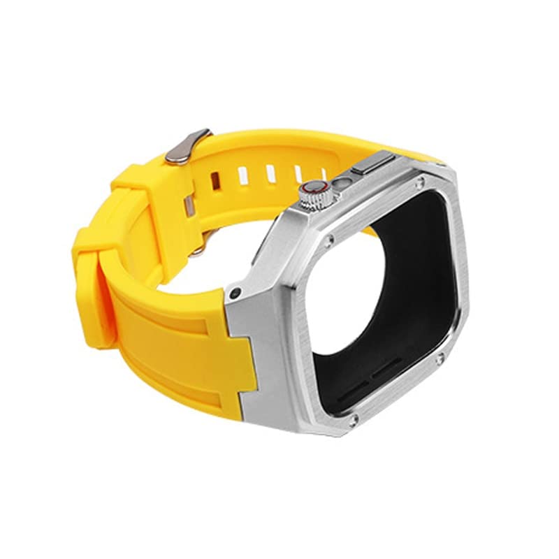 Protégez votre Apple Watch 45mm 44mm avec ce boîtier métal antichoc et bracelet silicone