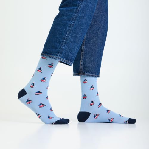 Image of Mint & Oak Long Socks For Men, Soft Cotton Calf Length Socks, Colorful Sock Gift For Men, Full Length & Odour Free, Funky Socks - Gift Box of 3