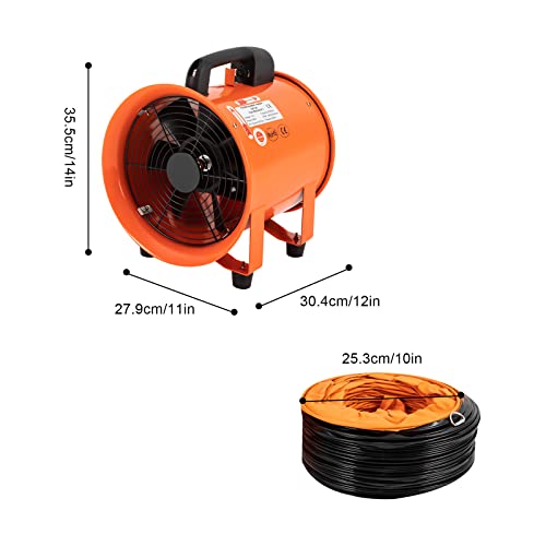 Ventilador extractor de aire de 10 pulgadas con ducto de PVC de 16 pies - Ventilador de extracción y ventilación para cocina, talleres y almacenes, con alta velocidad de flujo de aire para garajes y fábricas miniatura 6